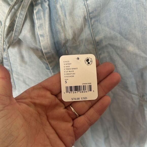 We the Free Low Rise Light Blue Trousers Joggers Pants Ankle Tie Women's S NWT - Picture 4 of 6